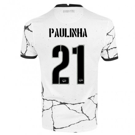 Hombre Fútbol Camiseta Paulinha #21 Blanco 1ª Equipación 2021/22 La Camisa Chile