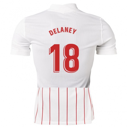 Hombre Fútbol Camiseta Thomas Delaney #18 Blanco 1ª Equipación 2021/22 La Camisa Chile