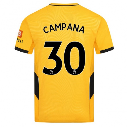 Hombre Fútbol Camiseta Leonardo Campana #30 Amarillo 1ª Equipación 2021/22 La Camisa Chile