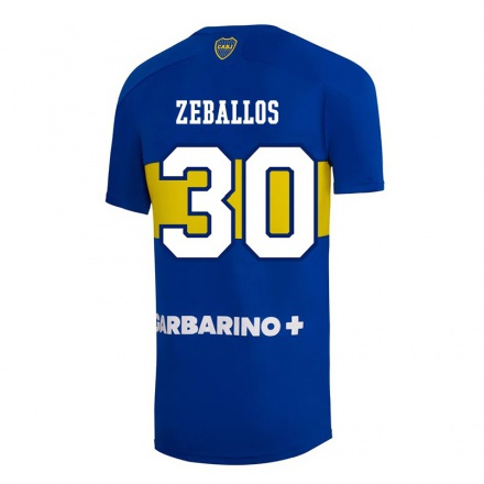 Hombre Fútbol Camiseta Exequiel Zeballos #30 Azul Real 1ª Equipación 2021/22 La Camisa Chile