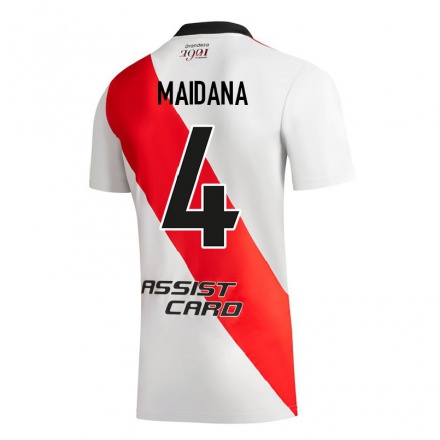 Hombre Fútbol Camiseta Jonatan Maidana #4 Blanco 1ª Equipación 2021/22 La Camisa Chile
