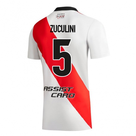 Hombre Fútbol Camiseta Bruno Zuculini #5 Blanco 1ª Equipación 2021/22 La Camisa Chile