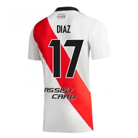 Hombre Fútbol Camiseta Paulo Diaz #17 Blanco 1ª Equipación 2021/22 La Camisa Chile