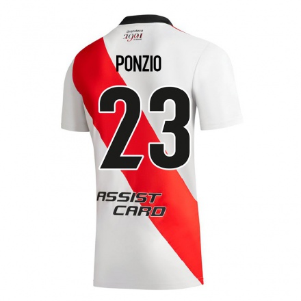 Hombre Fútbol Camiseta Leonardo Ponzio #23 Blanco 1ª Equipación 2021/22 La Camisa Chile