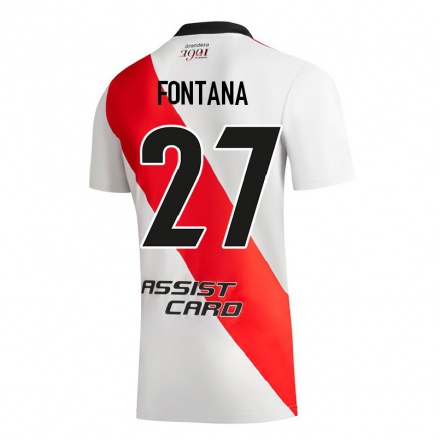 Hombre Fútbol Camiseta Agustin Fontana #27 Blanco 1ª Equipación 2021/22 La Camisa Chile