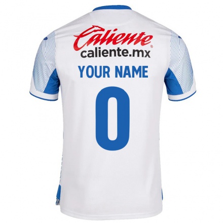 Hombre Fútbol Camiseta Tu Nombre #0 Blanco 2ª Equipación 2021/22 La Camisa Chile