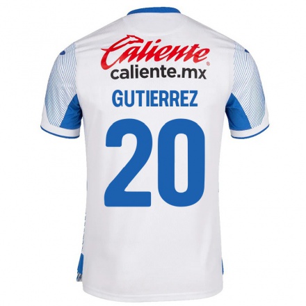 Hombre Fútbol Camiseta Alexis Gutierrez #20 Blanco 2ª Equipación 2021/22 La Camisa Chile