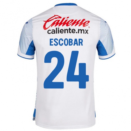 Hombre Fútbol Camiseta Juan Escobar #24 Blanco 2ª Equipación 2021/22 La Camisa Chile
