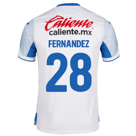 Hombre Fútbol Camiseta Guillermo Fernandez #28 Blanco 2ª Equipación 2021/22 La Camisa Chile