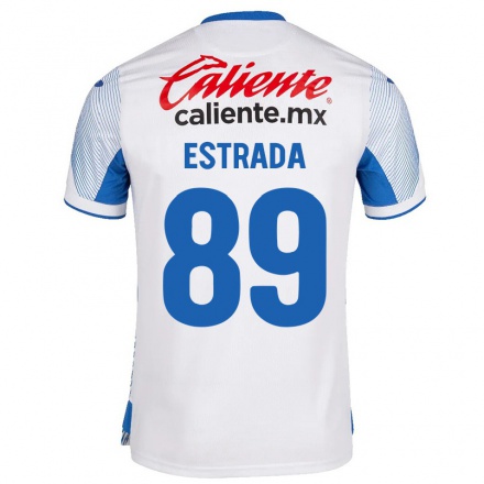Hombre Fútbol Camiseta Kevin Estrada #89 Blanco 2ª Equipación 2021/22 La Camisa Chile