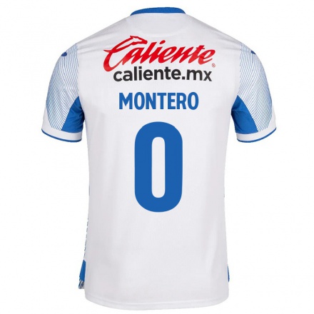 Hombre Fútbol Camiseta Michelle Montero #0 Blanco 2ª Equipación 2021/22 La Camisa Chile