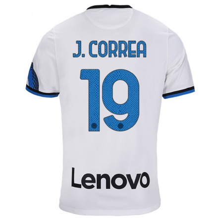 Hombre Fútbol Camiseta Joaquin Correa #19 Blanco Azul 2ª Equipación 2021/22 La Camisa Chile