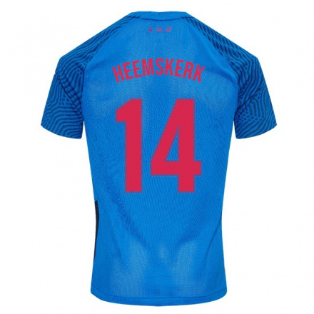 Hombre Fútbol Camiseta Helène Heemskerk #14 Cielo Azul 2ª Equipación 2021/22 La Camisa Chile