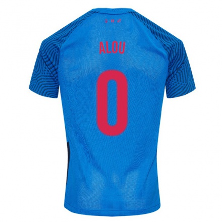 Hombre Fútbol Camiseta Oussama Alou #0 Cielo Azul 2ª Equipación 2021/22 La Camisa Chile
