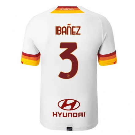 Hombre Fútbol Camiseta Roger Ibanez #3 Blanco 2ª Equipación 2021/22 La Camisa Chile