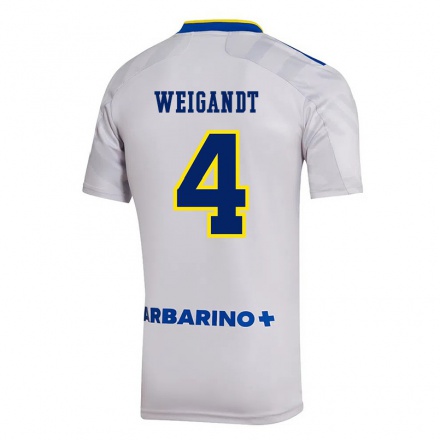 Hombre Fútbol Camiseta Marcelo Weigandt #4 Gris 2ª Equipación 2021/22 La Camisa Chile