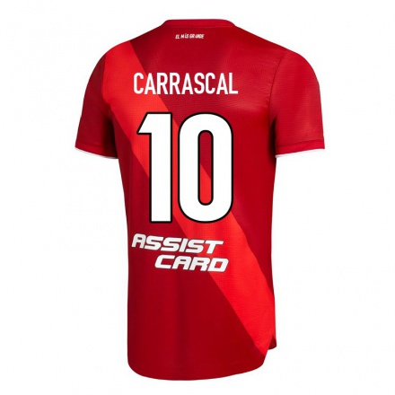 Hombre Fútbol Camiseta Jorge Carrascal #10 Rojo 2ª Equipación 2021/22 La Camisa Chile