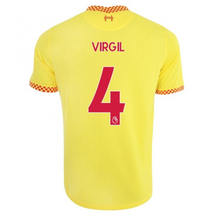 Hombre Fútbol Camiseta Virgil van Dijk #4 Amarillo 3ª Equipación 2021/22 La Camisa Chile