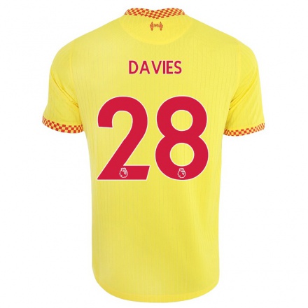 Hombre Fútbol Camiseta Ben Davies #28 Amarillo 3ª Equipación 2021/22 La Camisa Chile