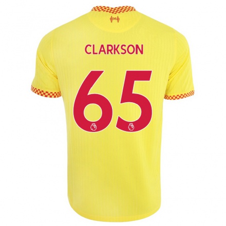 Hombre Fútbol Camiseta Leighton Clarkson #65 Amarillo 3ª Equipación 2021/22 La Camisa Chile