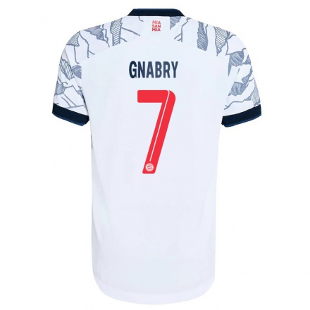 Hombre Fútbol Camiseta Serge Gnabry #7 Gris Blanco 3ª Equipación 2021/22 La Camisa Chile