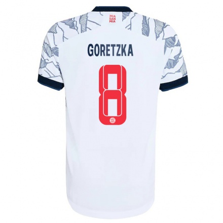 Hombre Fútbol Camiseta Leon Goretzka #8 Gris Blanco 3ª Equipación 2021/22 La Camisa Chile