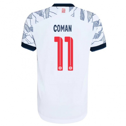 Hombre Fútbol Camiseta Kingsley Coman #11 Gris Blanco 3ª Equipación 2021/22 La Camisa Chile