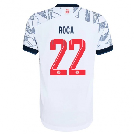 Hombre Fútbol Camiseta Marc Roca #22 Gris Blanco 3ª Equipación 2021/22 La Camisa Chile