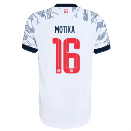 Hombre Fútbol Camiseta Nemanja Motika #16 Gris Blanco 3ª Equipación 2021/22 La Camisa Chile