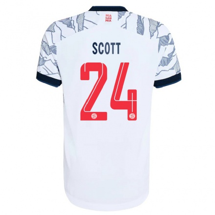 Hombre Fútbol Camiseta Christopher Scott #24 Gris Blanco 3ª Equipación 2021/22 La Camisa Chile
