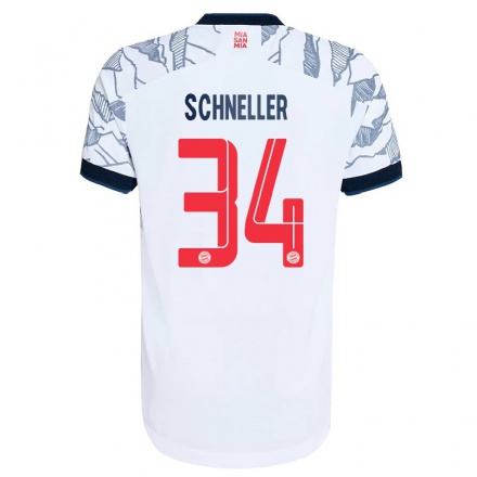 Hombre Fútbol Camiseta Lukas Schneller #34 Gris Blanco 3ª Equipación 2021/22 La Camisa Chile