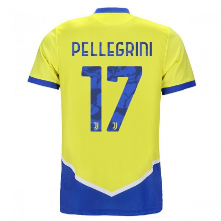 Hombre Fútbol Camiseta Luca Pellegrini #17 Azul Amarillo 3ª Equipación 2021/22 La Camisa Chile