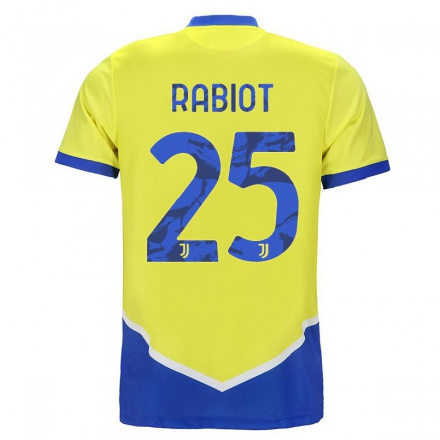 Hombre Fútbol Camiseta Adrien Rabiot #25 Azul Amarillo 3ª Equipación 2021/22 La Camisa Chile