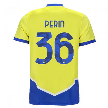 Hombre Fútbol Camiseta Mattia Perin #36 Azul Amarillo 3ª Equipación 2021/22 La Camisa Chile