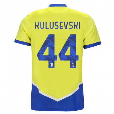 Hombre Fútbol Camiseta Dejan Kulusevski #44 Azul Amarillo 3ª Equipación 2021/22 La Camisa Chile