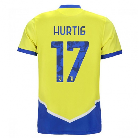 Hombre Fútbol Camiseta Lina Hurtig #17 Azul Amarillo 3ª Equipación 2021/22 La Camisa Chile