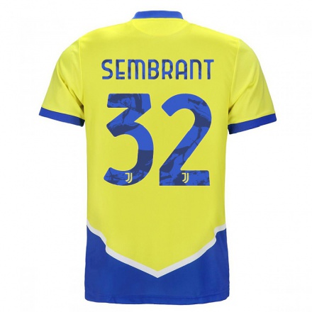 Hombre Fútbol Camiseta Linda Sembrant #32 Azul Amarillo 3ª Equipación 2021/22 La Camisa Chile