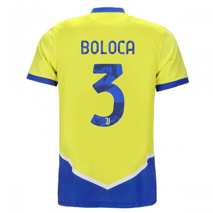 Hombre Fútbol Camiseta Gabriele Boloca #3 Azul Amarillo 3ª Equipación 2021/22 La Camisa Chile
