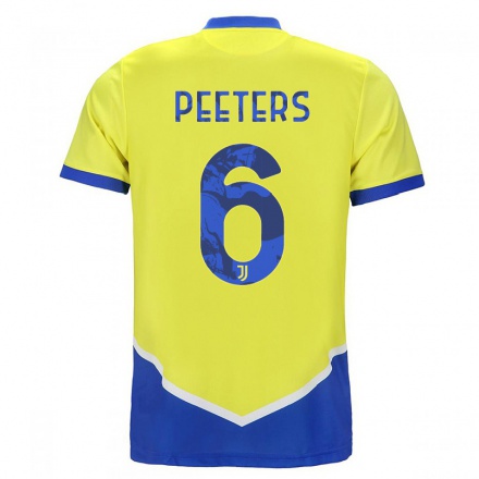 Hombre Fútbol Camiseta Daouda Peeters #6 Azul Amarillo 3ª Equipación 2021/22 La Camisa Chile