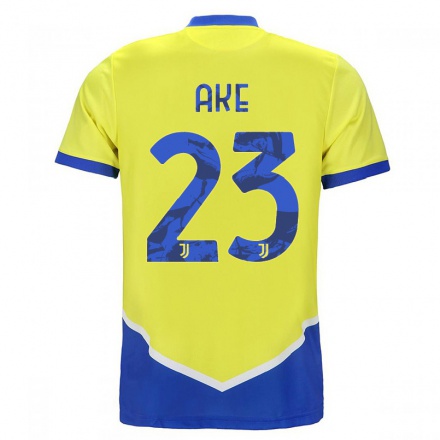 Hombre Fútbol Camiseta Marley Ake #23 Azul Amarillo 3ª Equipación 2021/22 La Camisa Chile