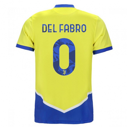 Hombre Fútbol Camiseta Dario Del Fabro #0 Azul Amarillo 3ª Equipación 2021/22 La Camisa Chile