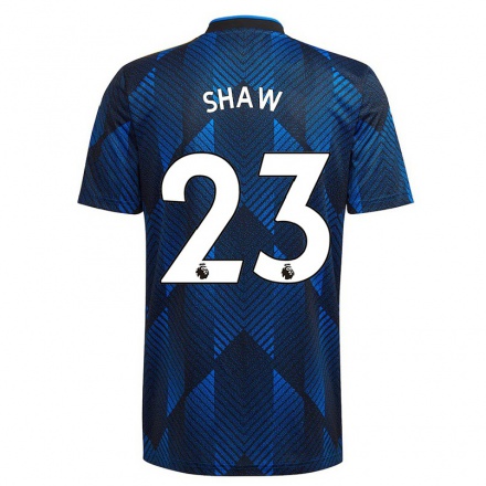 Hombre Fútbol Camiseta Luke Shaw #23 Azul Oscuro 3ª Equipación 2021/22 La Camisa Chile