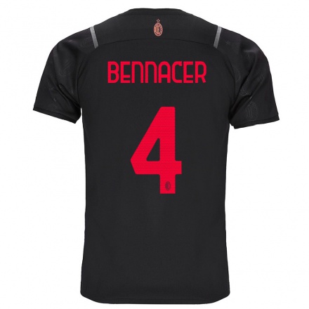 Hombre Fútbol Camiseta Ismael Bennacer #4 Negro 3ª Equipación 2021/22 La Camisa Chile