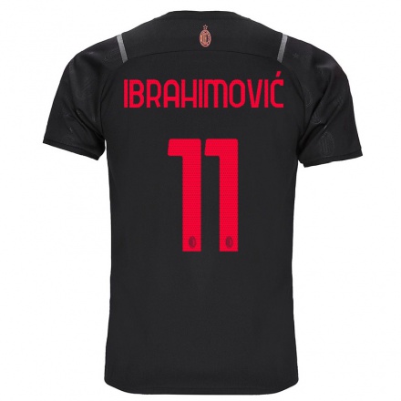 Hombre Fútbol Camiseta Zlatan Ibrahimovic #11 Negro 3ª Equipación 2021/22 La Camisa Chile