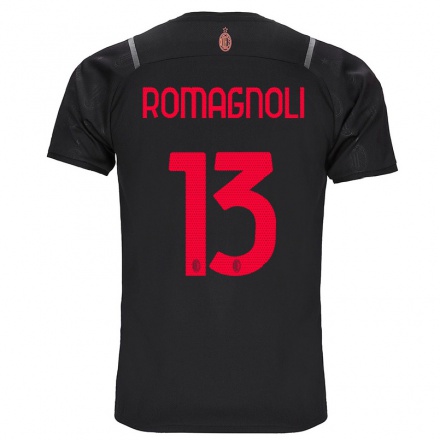 Hombre Fútbol Camiseta Alessio Romagnoli #13 Negro 3ª Equipación 2021/22 La Camisa Chile