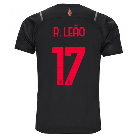Hombre Fútbol Camiseta Rafael Leao #17 Negro 3ª Equipación 2021/22 La Camisa Chile