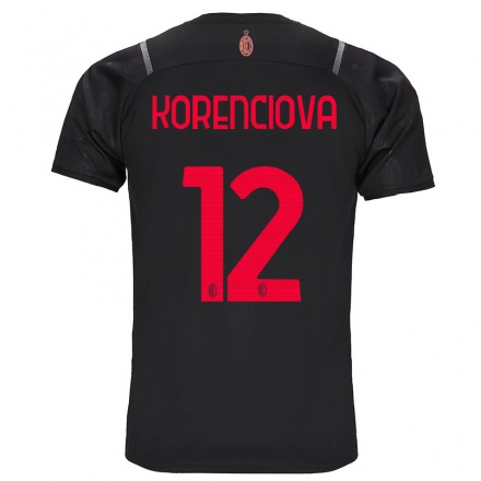 Hombre Fútbol Camiseta Maria Korenciova #12 Negro 3ª Equipación 2021/22 La Camisa Chile