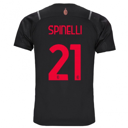 Hombre Fútbol Camiseta Georgia Spinelli #21 Negro 3ª Equipación 2021/22 La Camisa Chile