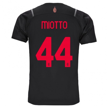 Hombre Fútbol Camiseta Giorgia Miotto #44 Negro 3ª Equipación 2021/22 La Camisa Chile