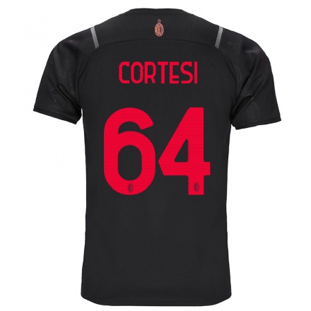 Hombre Fútbol Camiseta Selena Cortesi #64 Negro 3ª Equipación 2021/22 La Camisa Chile